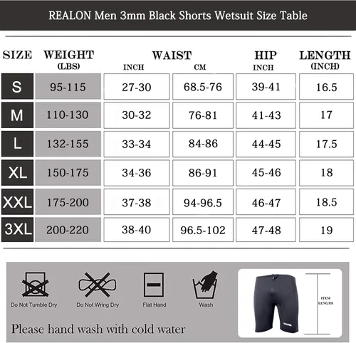 Vista 2 de REALON Wetsuit Shorts Neoprene Men 3mm Buoyancy Swim Pants Adult Women Sweat Wet Suit Trunks Jammers Keep Warm Water Sport Aerobics for Swimming
