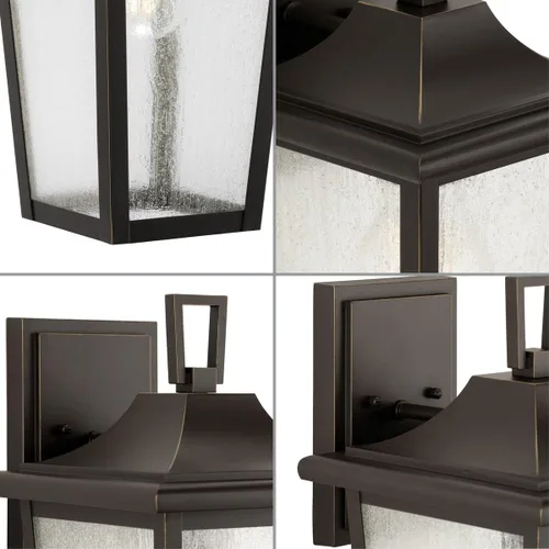 Vista 6 de Progress Lighting Padgett Collection - Farol de pared costero de transición para exteriores de bronce antiguo con pantalla de vidrio transparente