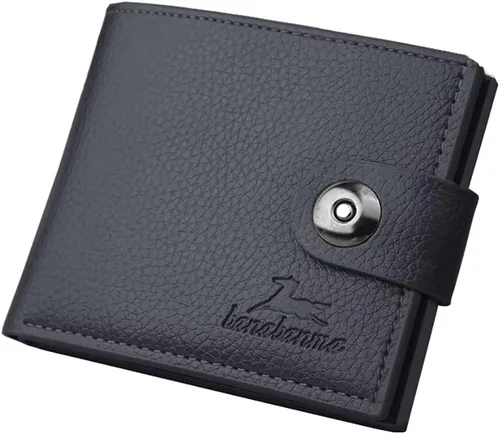 Vista 24 de Cartera delgada para hombre con monedero, cartera minimalista con cremallera, carteras plegables para hombre con tarjetero de crédito, cartera