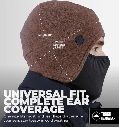 Vista 18 de Tough Headwear Skull Cap with Mask Men, Winter Running Gear, Motorcycle Winter Gear, Helmet Liners, Ski Hat, Thermal Beanie