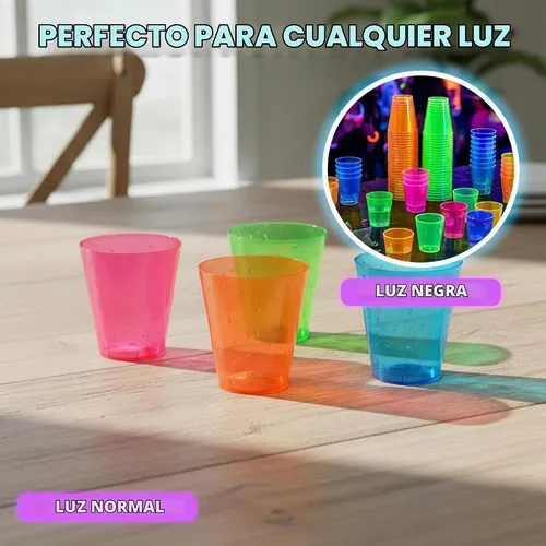 Vista 10 de Party Essentials Vasos de disparo de plástico duro de 2 onzas, 40 unidades, neón surtidos