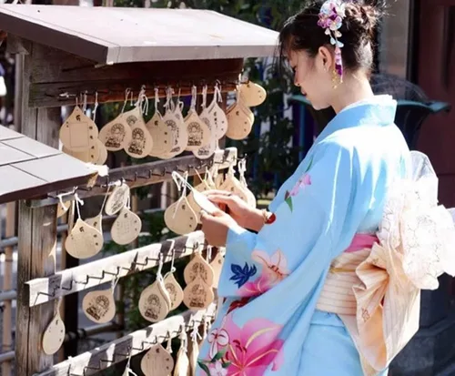 Vista 2 de CRB Fashion Kimono tradicional Tsumami Kanzashi para mujer y niña, traje de boda japonés, asiático, Yukata, lazo para el cabello, floral, abanico