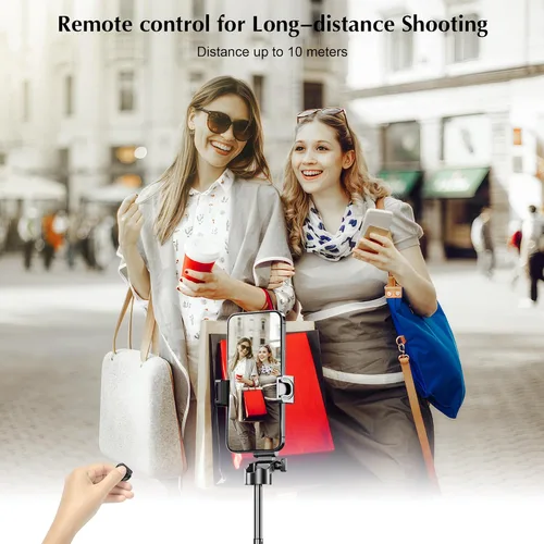 Vista 8 de Mini trípode para selfie, 3 en 1, mini trípode extensible para teléfono with Detachable Remote Pocket Size, Phone Grip, 10m Wireless Shutter, Vlog