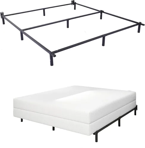Vista 7 de Base de cama California King con plataforma de metal de 7 pulgadas, base de cama para somier, antideslizante, fácil montaje, resistente marco