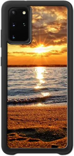 Vista 10 de Funda para Samsung Galaxy S20 5G - Funda de teléfono con diseño de puesta de sol de playa, TPU con absorción de golpes