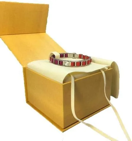 Vista 4 de Fendi The Fendista 880923 - Pulsera de piel color naranja fucsia