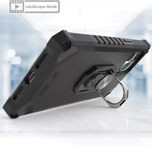 Vista 4 de Tri-Shield 2.0 compatible con iPhone 12/12 Pro 6.1 "resistente carcasa de ventilación fresca con anillo extraíble soporte para montaje magnético