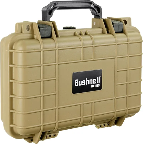 Vista 3 de Bushnell Funda rígida compacta impermeable de 11.6 pulgadas para binoculares, óptica, equipos, a prueba de golpes y listo para la TSA (bronceado)