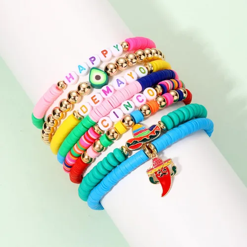 Vista 272 de Surfer Heishi - Pulseras apilables para mujer, apilables, de vinilo arcoíris, disco de arcilla, pulseras elásticas para la amistad, joyería bohemia