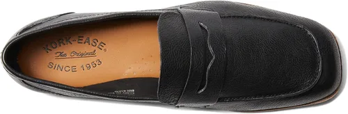 Vista 2 de KORK-EASE Pisa - Mocasines Penny de piel para mujer, diseño clásico con puntera cuadrada moderna y comodidad prémium