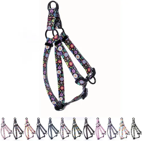 Vista 11 de Arnés para perro hembra, bonito patrón geométrico de triángulos geométricos, hebilla de liberación rápida, cuello halter ajustable para perros