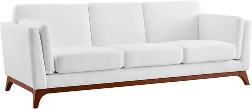 Vista 5 de Modway Chance Mid-Century - Sofá tapizado de tela en color blanco
