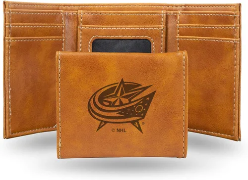 Vista 10 de NHL Rico Industries - Billetera triple grabada con láser y tres pliegues, accesorio para hombre
