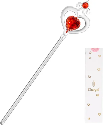 Vista 6 de Chargol Varita de cetro de ángel para disfraz de princesa