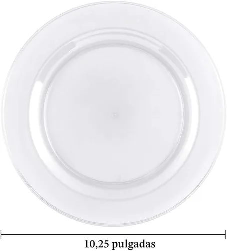 Vista 2 de bUCLA 100 platos de plástico transparente – Platos desechables de 10.25 pulgadas – Platos premium para bodas y fiestas