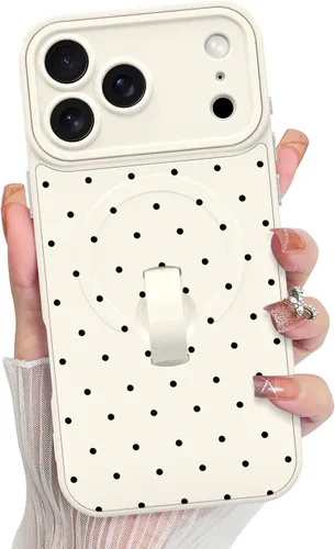 Vista 127 de KANGHAR Compatible con iPhone 17 Pro Case Spot Pattern - Negro Mancha rosada negra