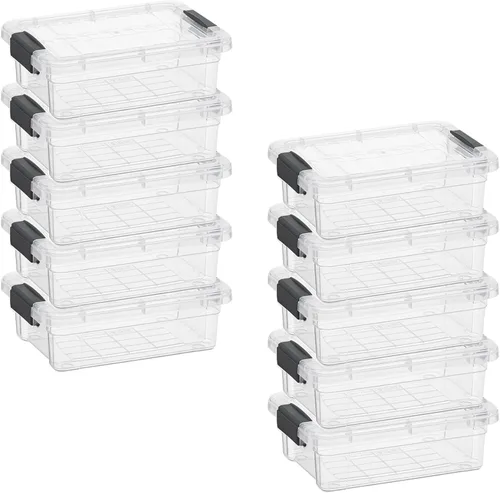 Vista 106 de Superio Mini contenedor de almacenamiento de plástico para crayón, suministros de arte y estuche de costura, organizador pequeño apilable