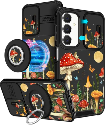 Vista 50 de Funermei Funda para teléfono Samsung Galaxy A15 5G - [2 en 1] Funda para teléfono de mujeres lindas chicas, diseño femenino de mariposa negra