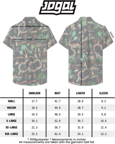 Vista 7 de JOGAL Camisa hawaiana floral para hombre, con bolsillo frontal, informal, Aloha