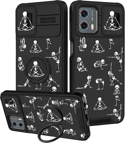 Vista 19 de para Moto G 5G 2023 funda - Cubierta de teléfono linda con corazón para mujeres y niñas, diseño único negro con cubierta deslizante para la cámara