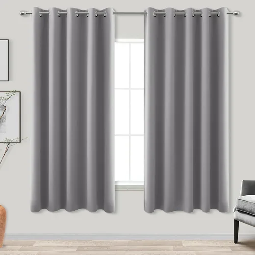 Vista 52 de KOUFALL Cortinas de Baño Aqua para Ventana, Juego de 2 Paneles Decoración Costera Cortinas Cortas Opacas para Ventana Pequeña de Cocina Puerta