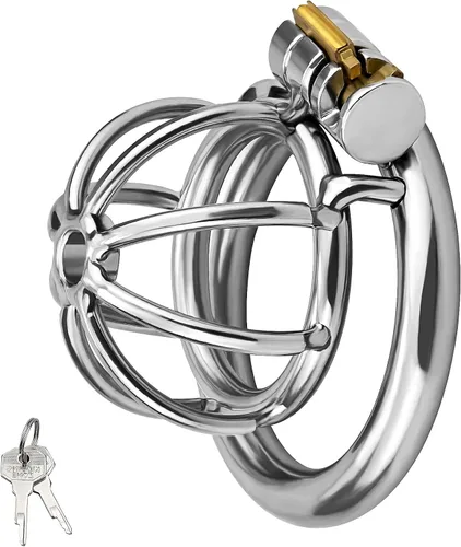 Vista 9 de Dispositivos de castidad masculina, jaulas para pene con cerradura de acero inoxidable, burlas, BDSM, restricción de bondage, juguetes sexuales