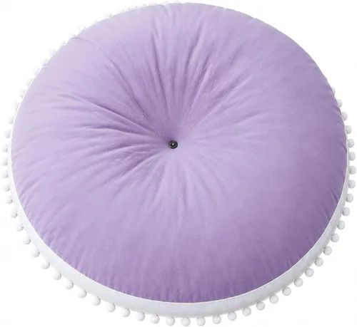 Vista 6 de Cojín redondo grande para suelo para niños, color marrón, almohada circular de 35 pulgadas para niños, rincón de lectura, sala de juegos, tipi a