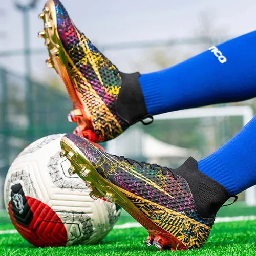 Vista 6 de HESBITEUL Zapatos de fútbol cómodos para hombre, para exteriores, interiores, para niños, para estudiantes de fútbol, zapatos deportivos de alta
