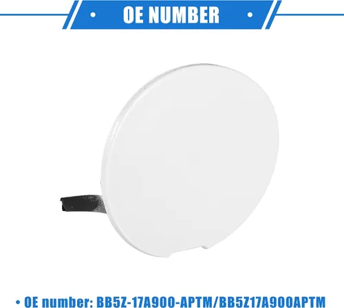 Vista 6 de Tapa de gancho para remolque de automóvil compatible con Ford Explorer 2011-2015, parachoques delantero blanco de plástico duradero