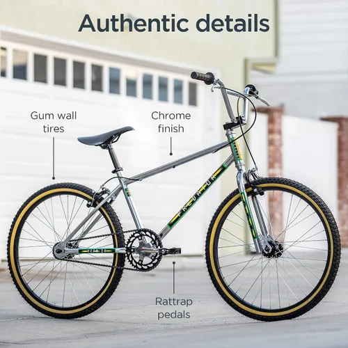 Vista 4 de Schwinn Sting Pro and Predator Team - Bicicleta BMX para niños/jóvenes, diseño retro, de una sola velocidad, marco de acero Hi-Ten, ruedas de 20