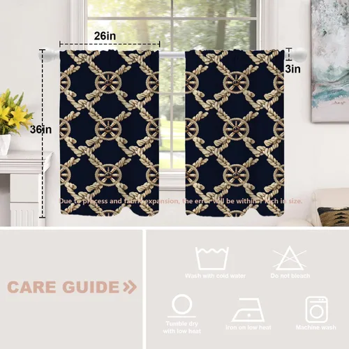 Vista 422 de Shrahala Orange Autumn Autumn Blackout Curtain Tiers, Fall Kitchen Valance Light Blocking Tier Drapes with Rod Pocket, 2 Pack 26 X 24 in