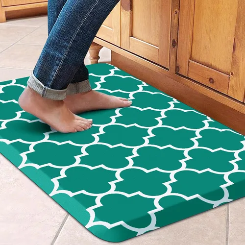 Vista 19 de WISELIFE Tapete de cocina acolchado antifatiga, 17.3 x 28 pulgadas, antideslizante, resistente, de PVC, ergonómico, impermeable, cómodo