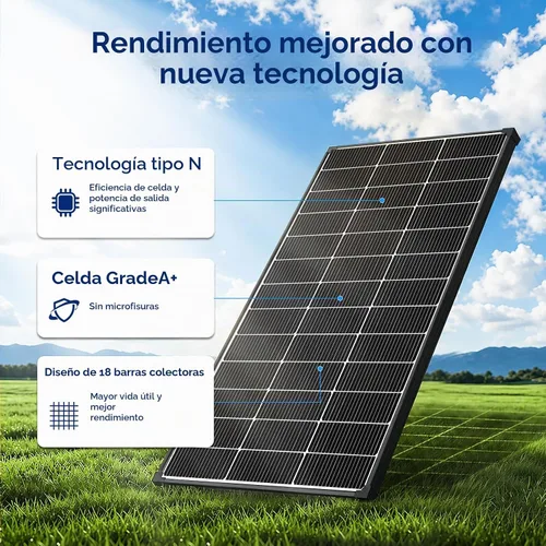 Vista 7 de 200 Watt Solar Panels N-Type 18BB Solar Panel 25.6% High-Efficiency Transparente