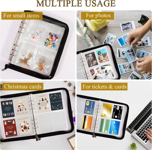 Vista 4 de Organizador transparente para guardar joyas, organizador de aretes, organizador de pulseras de joyería, estuche de viaje para aretes, álbum, bolsas