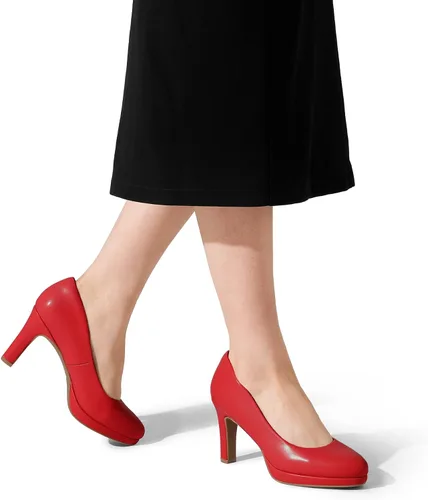 Vista 6 de DREAM PAIRS - Zapatos de tacón bajo para mujer, punta cerrada, cómodos, con plataforma, para oficina y trabajo, vestido para mujer