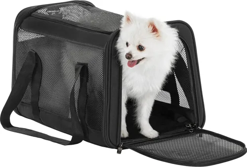 Vista 14 de PETSFIT Transportador de gatos de lados suaves con hebillas de seguridad patentadas, cremalleras bloqueables y correa de seguridad, transportador
