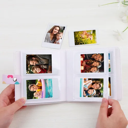 Vista 5 de Ruibytree Mini álbum de fotos para películas de 2 x 3 pulgadas, álbumes de fotos pequeños para cámaras instantáneas Fujifilm Instax Mini 12, 11, 9