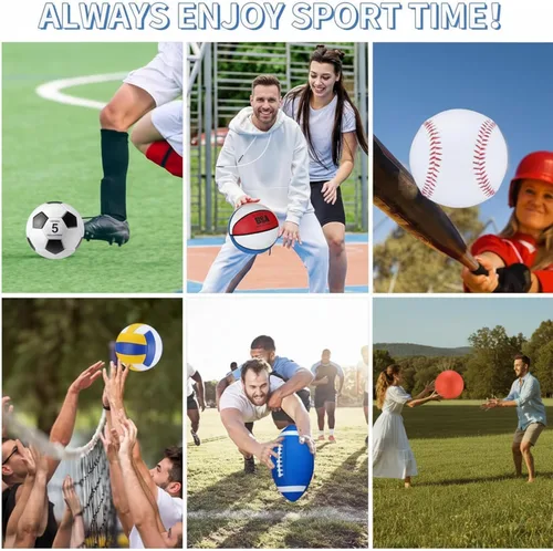 Vista 4 de Liliful Juego de 36 pelotas deportivas surtidas a granel para fútbol, fútbol, patio, baloncesto, voleibol, béisbol con bolsa de equipo para niños