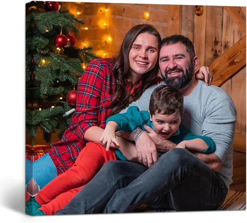 Vista 13 de GagetElec Foto personalizada al lienzo, impresiones en lienzo personalizadas con tus fotos (6 x 8 pulgadas enmarcadas), regalos de Navidad