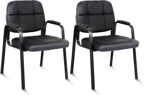 Vista 13 de CLATINA Silla de recepción de invitados, sillas de sala de conferencias, sillas de sala de espera con brazos acolchados, silla de escritorio sin