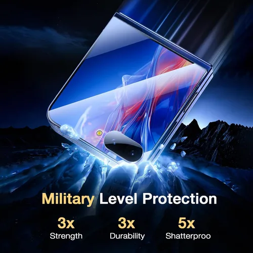 Vista 5 de 【2+2+2】EGV para Samsung Galaxy Z Flip 7 Protector de Pantalla, [Prueba de Pliegue Reforzada] Protector de Pantalla Suave de TPU Auto-Sanador
