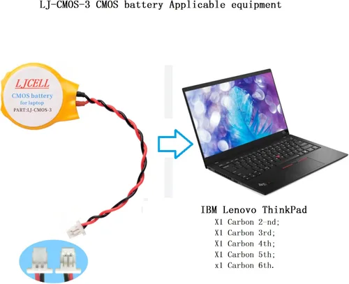 Vista 5 de Batería CMOS para IBM Lenovo ThinkPad Laptop X1 Carbon 2-nd Carbon 3rd Carbon 4th Carbon 5th Carbon 6th Carbon 6th BIOS RTC CR2016 Batería con 2