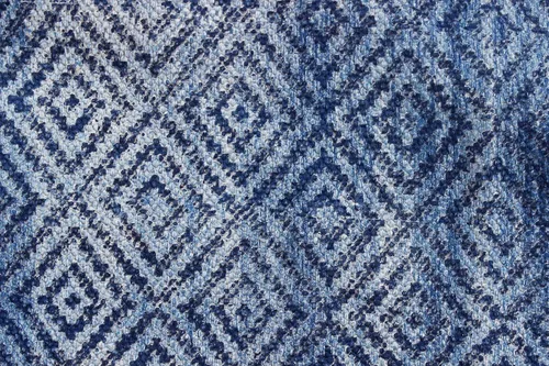 Vista 4 de Colección - Alfombra rectangular de 2 x 3 pies, color azul, de algodón, dhurrie, abstracta, Kilim para interiores y exteriores, alfombra de tejido