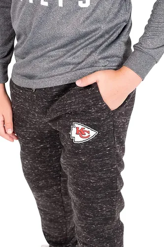 Vista 3 de Ultra Game Boys' NFL Black Snow Fleece Jogger Sweatpants