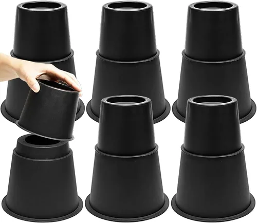 Vista 15 de Elevadores de cama ajustables de 8 pulgadas, soportes de elevación antideslizantes resistentes para camas, sofás, diseño cuadrado duradero