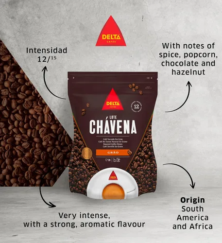 Vista 4 de Delta Granos de café enteros Robusta y Arábica tostados 8.82 oz