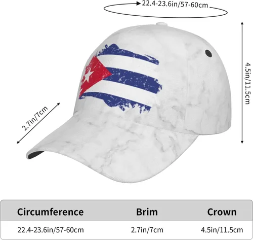 Vista 8 de Fun- Funny-Cuba-Flag-Cuban-Cubano-Gifts Classic Snapback Hat Adjustable Baseball Hats for Women Men Baseball Cap Black