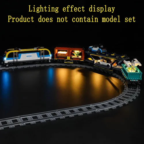 Vista 5 de GEAMENT Kit de luces LED compatible con Lego Freight Train - Juego de iluminación para modelo de construcción City 60336