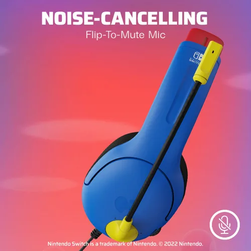 Vista 4 de PDP AIRLITE Headset with Mic for Nintendo SwitchLiteOLED - Mario Dash Blue