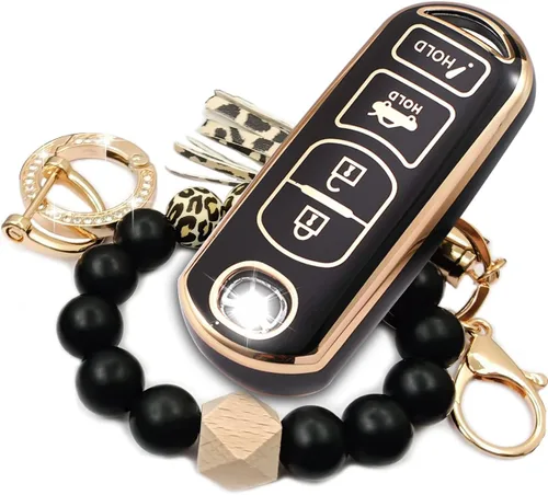 Vista 6 de Funda protectora para llave inteligente con pulsera de silicona y llavero para Mazda 3 Hatchback CX-5 CX-30 CX-10